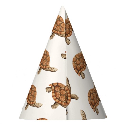 Schattigee bruine schildpad verjaardag feesthoedjes (Achterkant)