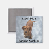 Schattigee bruine teckel blafmachine magneet (Voorkant / Achterkant)