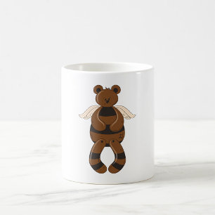 Schattigee bruine teddybeer met engelenvleugels koffiemok