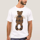 Schattigee bruine teddybeer met engelenvleugels t-shirt (Voorkant)