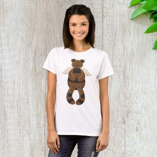 Schattigee bruine teddybeer met engelenvleugels t-shirt