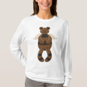 Schattigee bruine teddybeer met engelenvleugels t-shirt (Voorkant)
