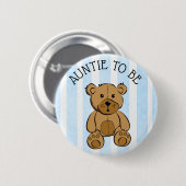 Schattigee bruine teddybeer tante wordt Button (Voorkant /achterkant)