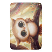 Schattigee bruine uil op een tak badmat (Voorkant Verticaal)