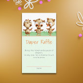 Schattigee bruine uilen Baby shower luier Raffle Informatiekaartje