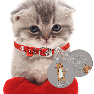 Schattigee Bruine Witte Kat Cartoon Funny Kawaii Huisdierpenning