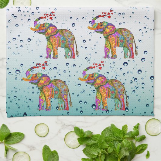 Schattigee Bubbels De Olifant Keuken Handdoek (Gevouwen)