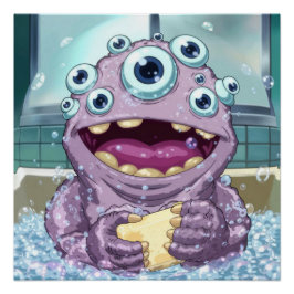 Schattigee Bubble Monster Poster Wall Art Kinder B Perfect Poster
