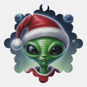 Schattigee buitenaardse Kerstman Ornament Kaart (Voorkant)