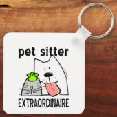 Schattigee Buitengewone Pet Sitter Sleutelhanger (Achterkant)