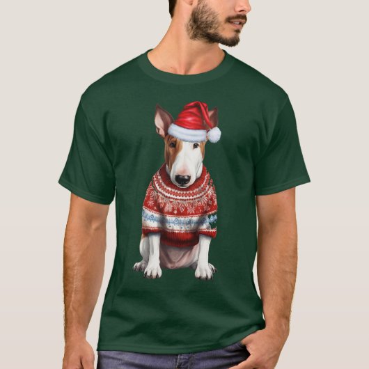 Schattigee Bull Terrier Hondenliefhebber Funny Chr T-shirt (Voorkant)