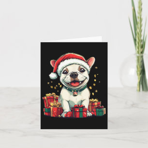 Schattigee Bull Terrier Santa Hat Grappige Kerstmi Kaart