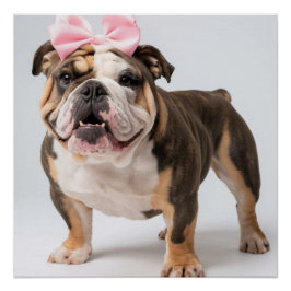 Schattigee Bulldog Poster Wall Art Perfect Poster