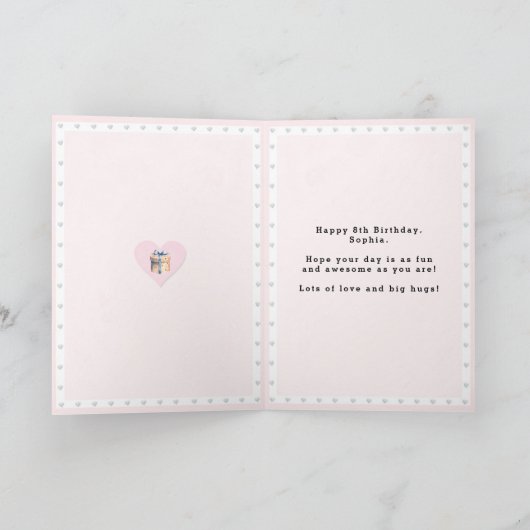 Schattigee Bulldog Puppy Dog 8th Verjaardag Kaart (Binnen)