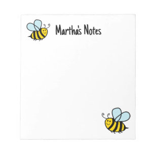 Schattigee Bumble Bee cartoon Ontwerp Custom notit Notitieblok