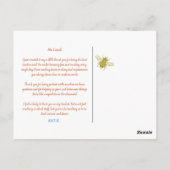 Schattigee Bumble Bee Dank u waardering Briefkaart (Achterkant)