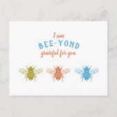 Schattigee Bumble Bee Dank u waardering Briefkaart (Voorkant)