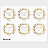 Schattigee Bumble Bee en Rainbows Pattern Business Ronde Sticker (Vel)