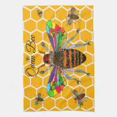 Schattigee Bumble Bee Queen Bee Keukenhanddoek (Verticaal)