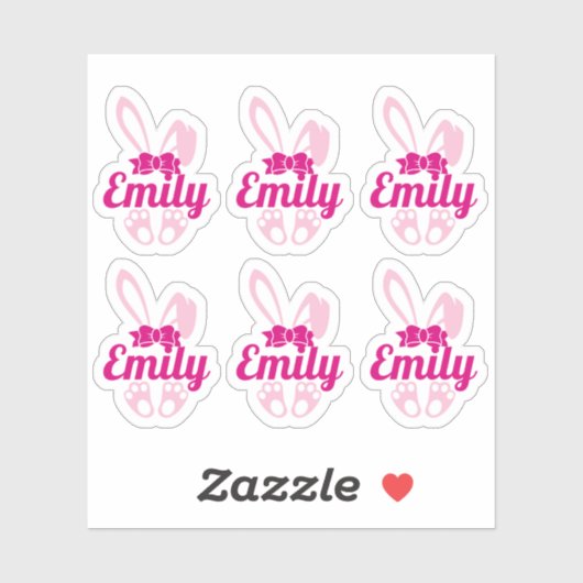 Schattigee Bunny aangepaste naam Stickers (Vel)