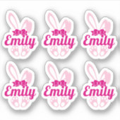 Schattigee Bunny aangepaste naam Stickers (Voorkant)