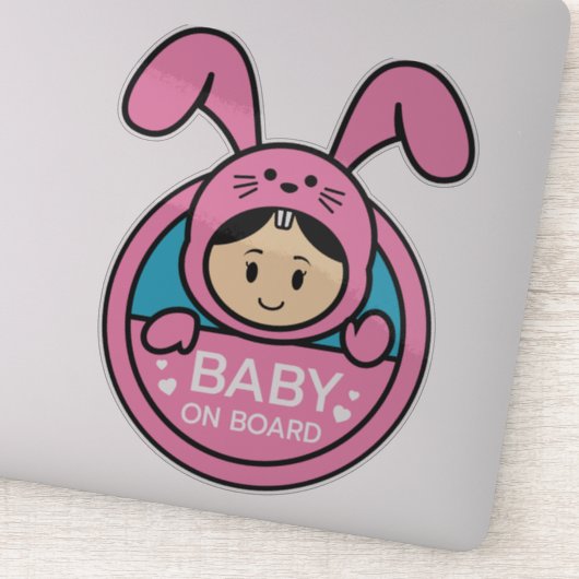 Schattigee Bunny - Baby aan boord Sticker (Detail)