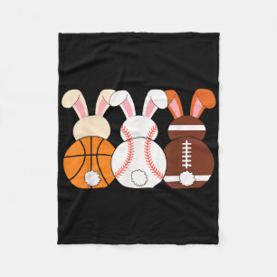Schattigee Bunny Basketball Baseball Football Paas Fleece Deken