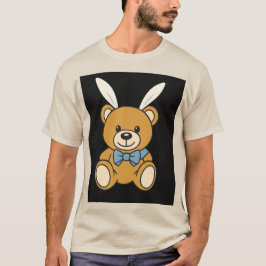 Schattigee Bunny Ears Teddy Bear Cartoon T-shirt