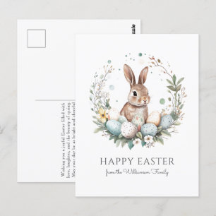 Schattigee Bunny Eggs Garland Krans Gepersonalisee Briefkaart