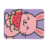 Schattigee Bunny Eten Watermeloen Magnet Magneet (Horizontaal)