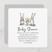 Schattigee Bunny Family Baby shower Uitnodiging (Voorkant / Achterkant)