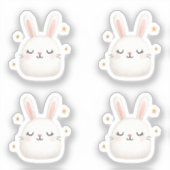 Schattigee Bunny Gezicht Set – Schattige White Rab Sticker (Voorkant)
