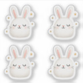 Schattigee Bunny Gezicht Set – Schattige White Rab Sticker (Voorkant)