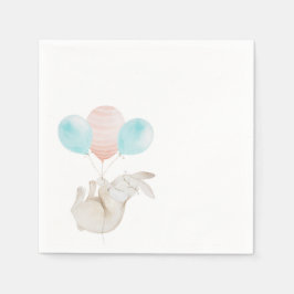 Schattigee Bunny Holding Ballonnen Papier servet