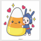 Schattigee Bunny Hugging Candy Corn Sticker (Vel)