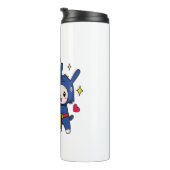 Schattigee Bunny Hugging Candy Corn Thermosbeker (Geroteerd rechts)