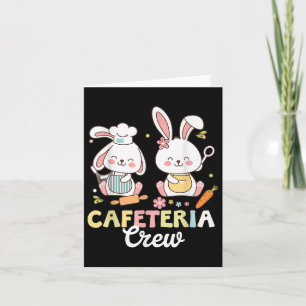 Schattigee Bunny Lunch Lady Cafeteria Crew Happy E Kaart