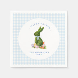 Schattigee Bunny met Blue Gingham border paasbrunc Servet