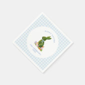 Schattigee Bunny met Blue Gingham border paasbrunc Servet (Hoek)