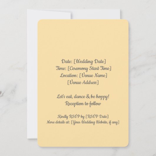 Schattigee Bunny Paar bruiloft uitnodiging (Achterkant)