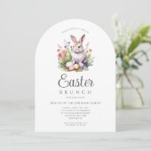 Schattigee Bunny Paasbrunch en Egg Hunt Arch Kaart (Staand voorkant)