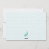 Schattigee Bunny Pastel Turquoise Egg Shape Paasfo Feestdagenkaart (Achterkant)