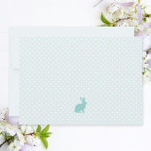 Schattigee Bunny Pastel Turquoise Egg Shape Paasfo Feestdagenkaart