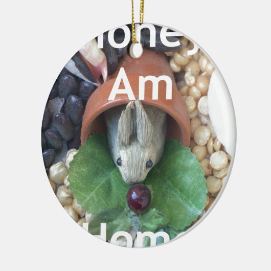 Schattigee Bunny Snacking Keramisch Ornament (Links)