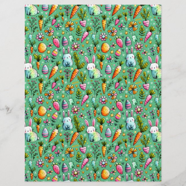 Schattigee bunny thema Easter plakboek papier (Voorkant)