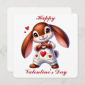 Schattigee Bunny - Valentijnsdag Kaart (Voorkant / Achterkant)