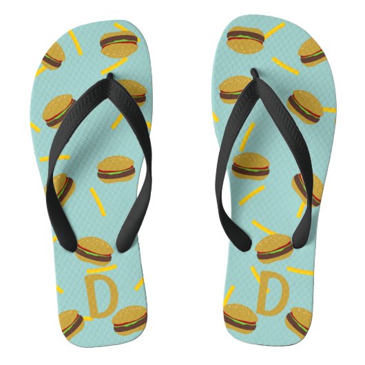Schattigee Burger en Fries Fast Food Pattern Teens Teenslippers (Voetbed)