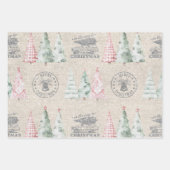 Schattigee  Burlap Stamp Christmas Tree Pattern Inpakpapier Vel (Voorkant 2)