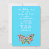 Schattigee Butterfly Flowers Boys Verjaardagsfeest Kaart (Achterkant)