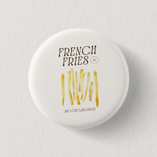 Schattigee Button pin voor frietliefhebbers (Voorkant)